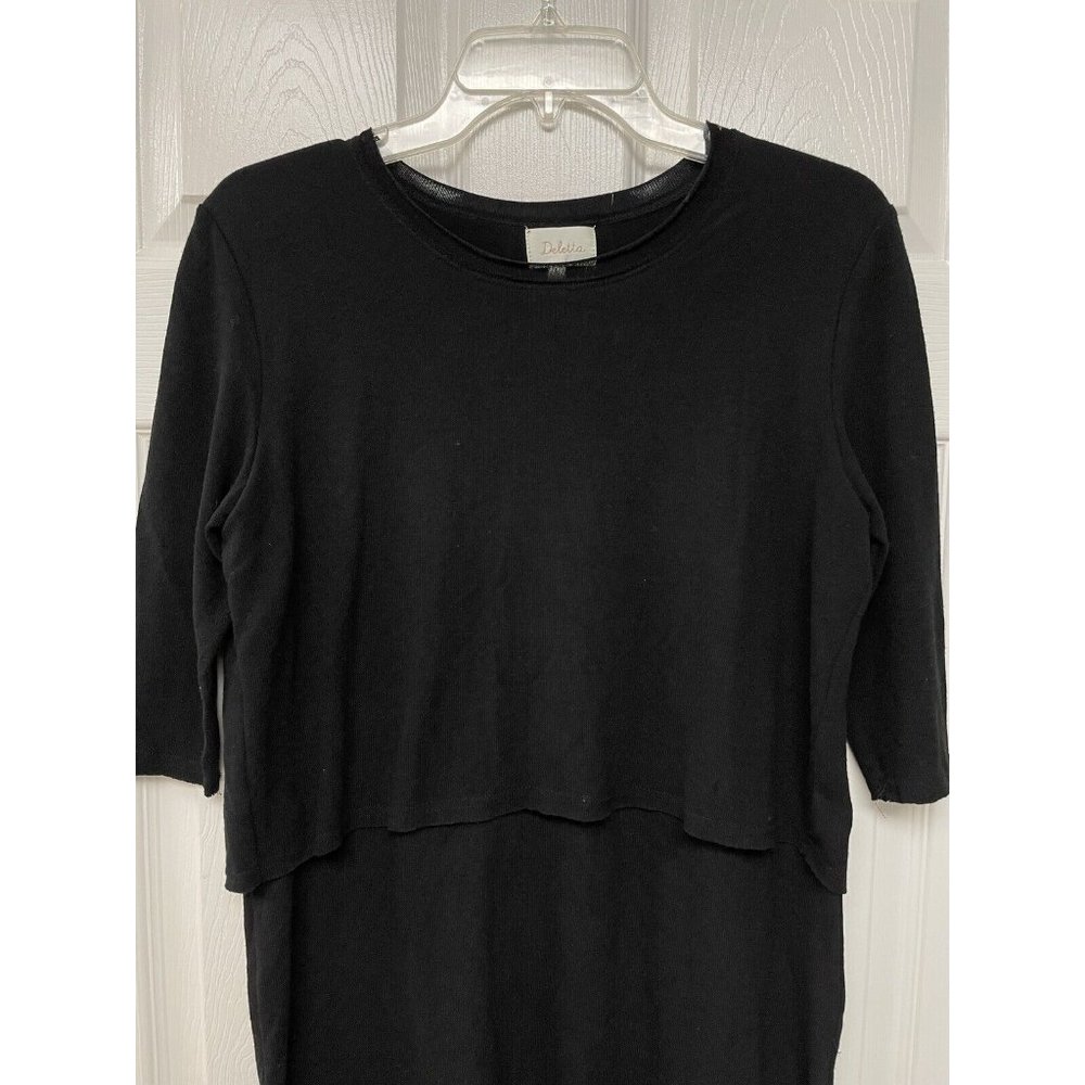 Anthropologie Deletta Long Black Tunic Top M - Picture 3 of 4